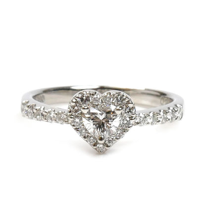 Ponte Vecchio ポンテヴェキオ Pt900プラチナ ハッピーハート e03hh リング・指輪 NG0808E002WDMM ダイヤモンド0.213ct ダイヤモンド0.22ct 8.5号 3.6g レディース【中古】【美品】