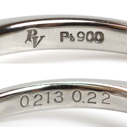 Ponte Vecchio ポンテヴェキオ Pt900プラチナ ハッピーハート e03hh リング・指輪 NG0808E002WDMM ダイヤモンド0.213ct ダイヤモンド0.22ct 8.5号 3.6g レディース【中古】【美品】