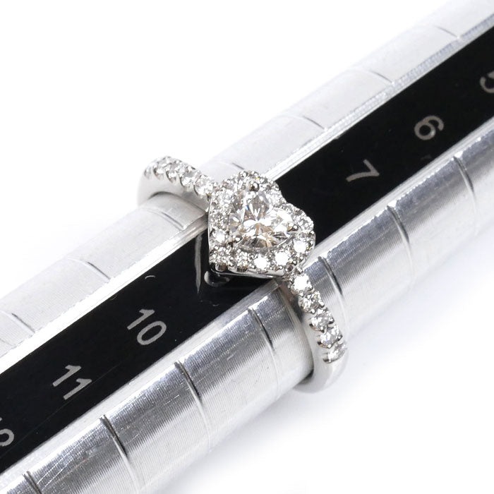 Ponte Vecchio ポンテヴェキオ Pt900プラチナ ハッピーハート e03hh リング・指輪 NG0808E002WDMM ダイヤモンド0.213ct ダイヤモンド0.22ct 8.5号 3.6g レディース【中古】【美品】