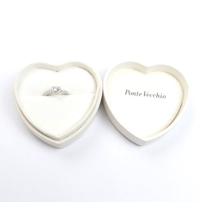 Ponte Vecchio ポンテヴェキオ Pt900プラチナ ハッピーハート e03hh リング・指輪 NG0808E002WDMM ダイヤモンド0.213ct ダイヤモンド0.22ct 8.5号 3.6g レディース【中古】【美品】