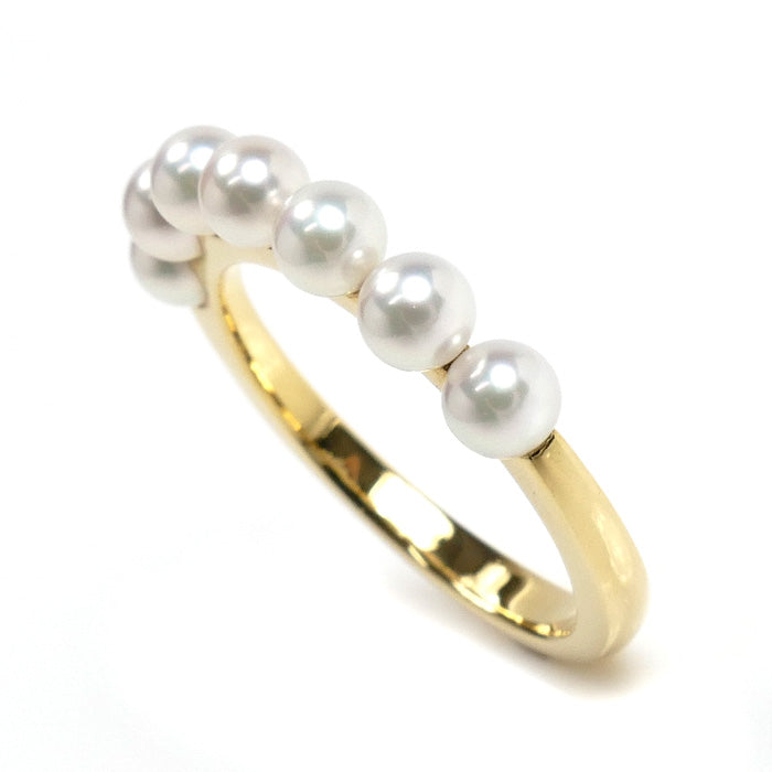 MIKIMOTO ミキモト K18YG イエローゴールド パール リング・指輪 PR-1426K アコヤパール約3.5～3.7mm 12号 3.2g レディース【中古】