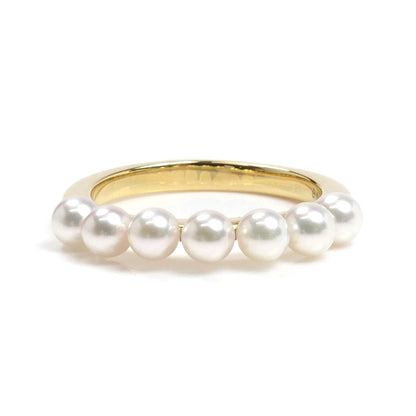 MIKIMOTO ミキモト K18YG イエローゴールド パール リング・指輪 PR-1426K アコヤパール約3.5～3.7mm 12号 3.2g レディース【中古】