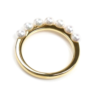 MIKIMOTO ミキモト K18YG イエローゴールド パール リング・指輪 PR-1426K アコヤパール約3.5～3.7mm 12号 3.2g レディース【中古】