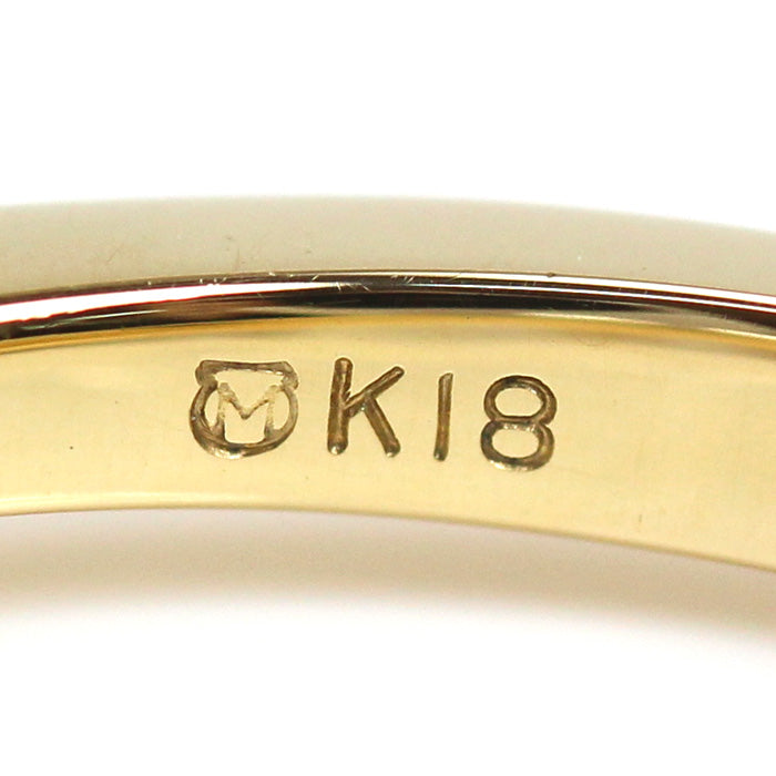 MIKIMOTO ミキモト K18YG イエローゴールド パール リング・指輪 PR-1426K アコヤパール約3.5～3.7mm 12号 3.2g レディース【中古】