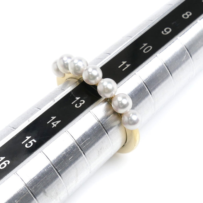 MIKIMOTO ミキモト K18YG イエローゴールド パール リング・指輪 PR-1426K アコヤパール約3.5～3.7mm 12号 3.2g レディース【中古】
