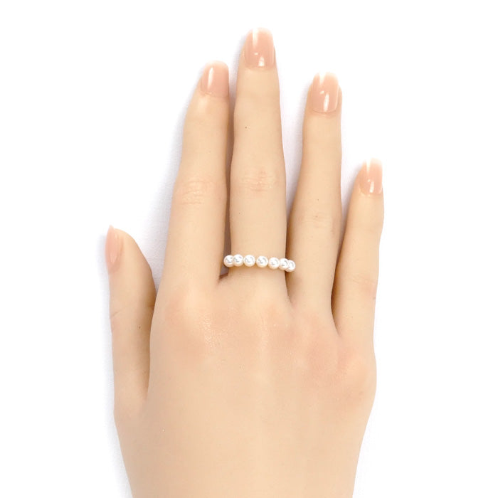 MIKIMOTO ミキモト K18YG イエローゴールド パール リング・指輪 PR-1426K アコヤパール約3.5～3.7mm 12号 3.2g レディース【中古】