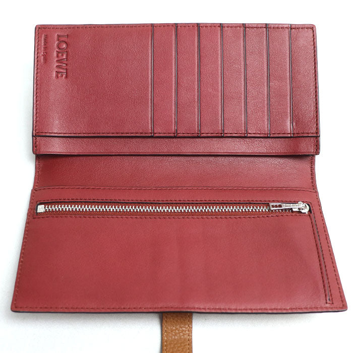 LOEWE ロエベ ラージバーティカルウォレット 長財布 ブラウン レッド系 C660S40X01 レディース【中古】【美品】