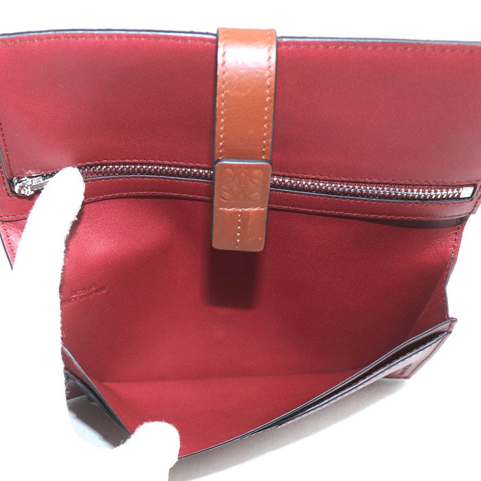 LOEWE ロエベ ラージバーティカルウォレット 長財布 ブラウン レッド系 C660S40X01 レディース【中古】【美品】