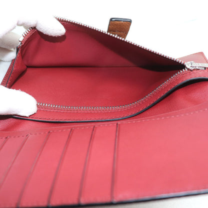 LOEWE ロエベ ラージバーティカルウォレット 長財布 ブラウン レッド系 C660S40X01 レディース【中古】【美品】