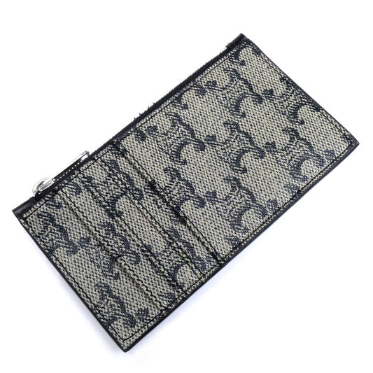 CELINE セリーヌ トリオンフ コインケース ブラック×ベージュ 10B682GC3.02SI カードケース レディース【中古】【美品】