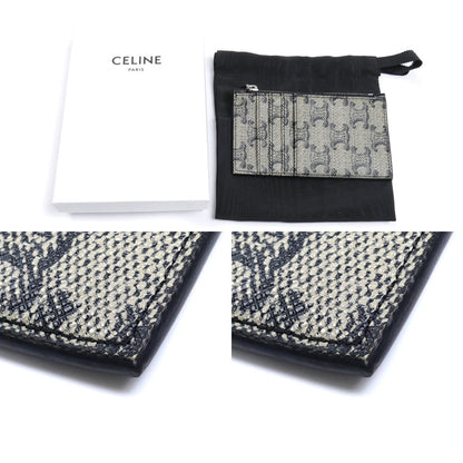 CELINE セリーヌ トリオンフ コインケース ブラック×ベージュ 10B682GC3.02SI カードケース レディース【中古】【美品】