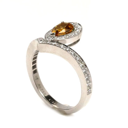 Chaumet ショーメ K18WG ホワイトゴールド ジョゼフィーヌ エグレット シトリン ダイヤ リング・指輪 シトリン ダイヤモンド 14号 54 5.3g レディース【中古】【美品】