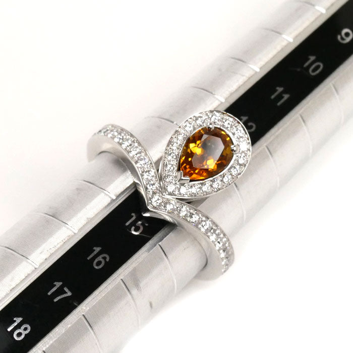 Chaumet ショーメ K18WG ホワイトゴールド ジョゼフィーヌ エグレット シトリン ダイヤ リング・指輪 シトリン ダイヤモンド 14号 54 5.3g レディース【中古】【美品】
