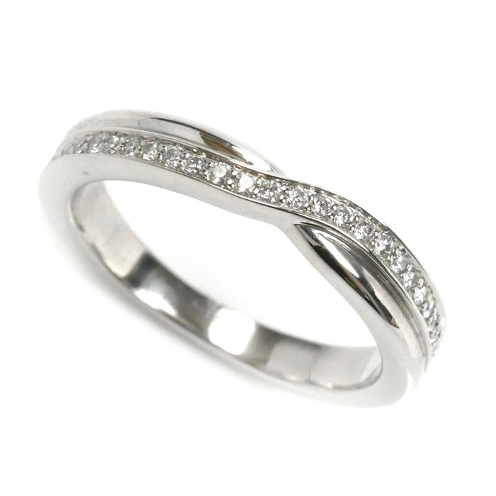 HARRY WINSTON ハリーウィンストン Pt950プラチナ トリスト・ワンロウ・バンド パヴェ リング・指輪 WBDPRD1RTST ダイヤモンド 9号 5.2g レディース【中古】【美品】