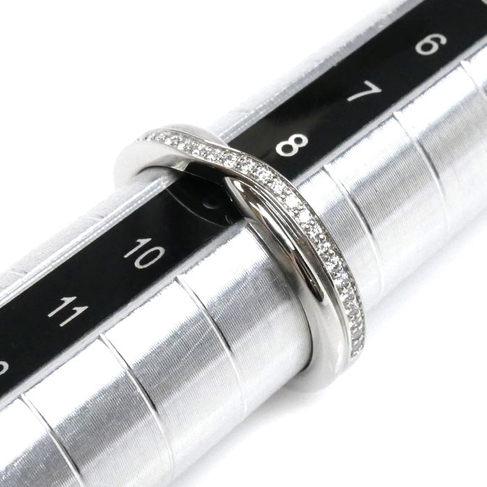 HARRY WINSTON ハリーウィンストン Pt950プラチナ トリスト・ワンロウ・バンド パヴェ リング・指輪 WBDPRD1RTST ダイヤモンド 9号 5.2g レディース【中古】【美品】