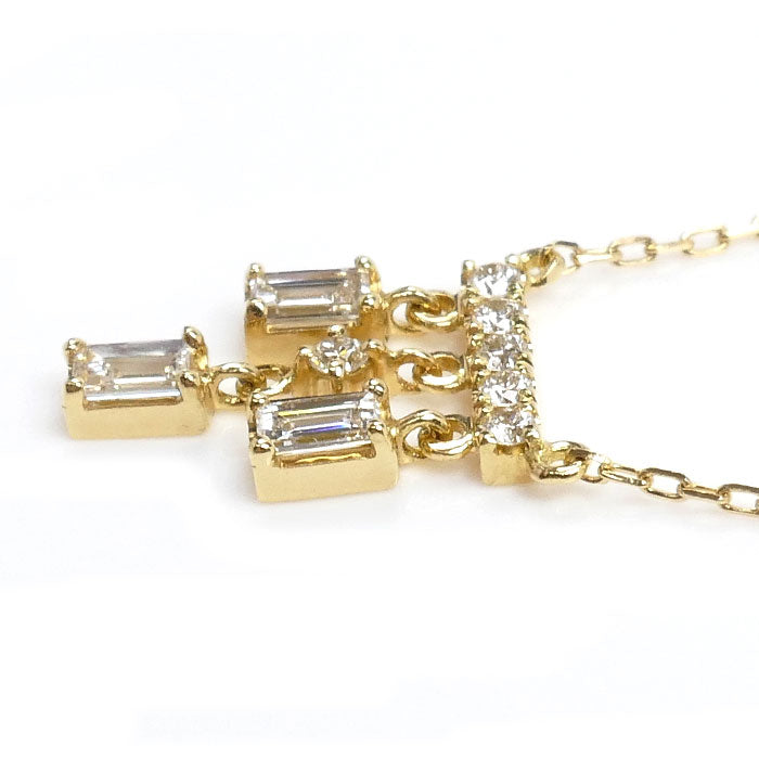 AHKAH アーカー K18YG イエローゴールド シャンデリアスウェイプチ ダイヤ ネックレス AK2060010100 ダイヤモンド0.13ct 1.0g 40cm レディース【中古】