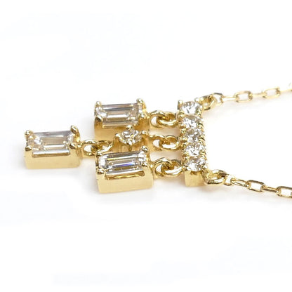 AHKAH アーカー K18YG イエローゴールド シャンデリアスウェイプチ ダイヤ ネックレス AK2060010100 ダイヤモンド0.13ct 1.0g 40cm レディース【中古】