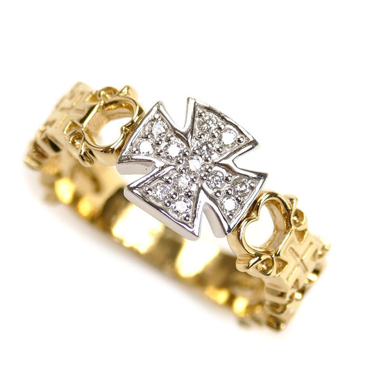 ゆきざき K18YG/Pt900 レガリア ダイヤ リング・指輪 YMR04.1.85.5 ダイヤモンド0.12ct 20号 6.8g メンズ【中古】【美品】