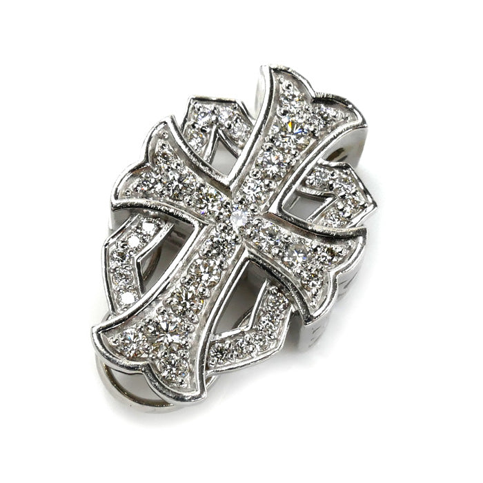 ゆきざき K18WG ホワイトゴールド ダブルトップ ダイヤ ペンダントトップ W50120.12.9.5 ダイヤモンド0.52ct 6.7g ユニセックス【中古】