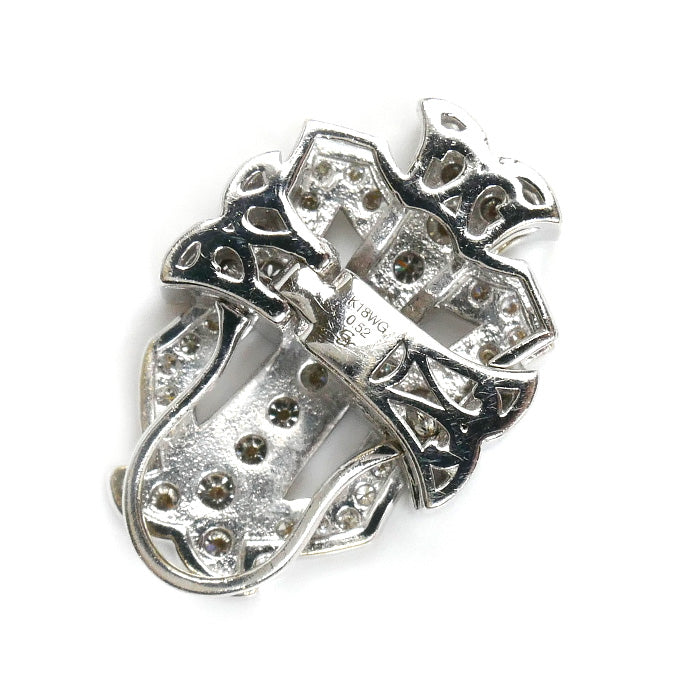 ゆきざき K18WG ホワイトゴールド ダブルトップ ダイヤ ペンダントトップ W50120.12.9.5 ダイヤモンド0.52ct 6.7g ユニセックス【中古】