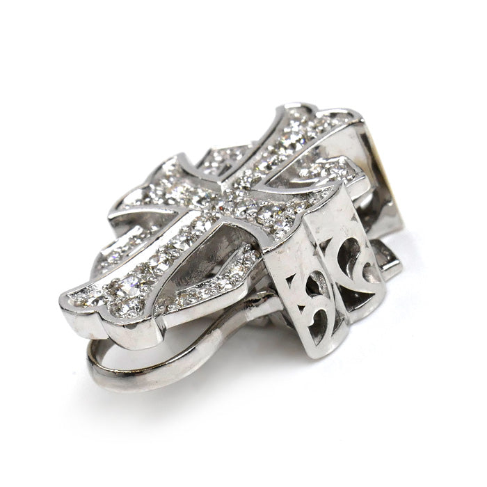 ゆきざき K18WG ホワイトゴールド ダブルトップ ダイヤ ペンダントトップ W50120.12.9.5 ダイヤモンド0.52ct 6.7g ユニセックス【中古】