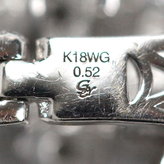 ゆきざき K18WG ホワイトゴールド ダブルトップ ダイヤ ペンダントトップ W50120.12.9.5 ダイヤモンド0.52ct 6.7g ユニセックス【中古】