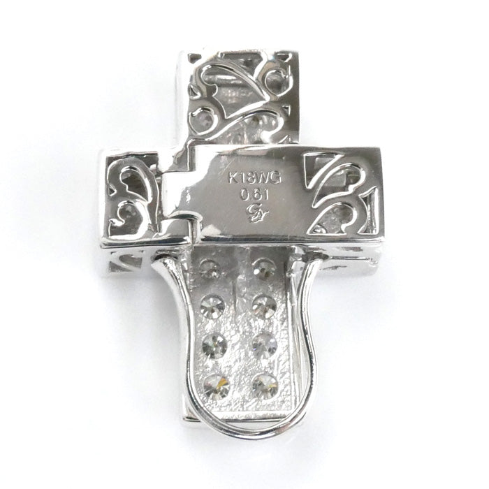 ゆきざき K18WG ホワイトゴールド ダブルトップ ダイヤ ペンダントトップ W50117.12.9.5 ダイヤモンド0.61ct 4.1g ユニセックス【中古】【美品】