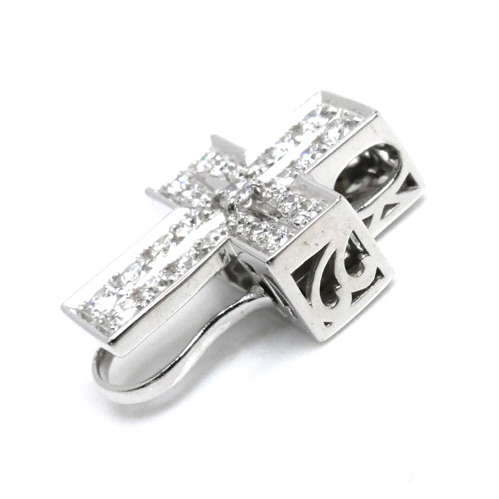 ゆきざき K18WG ホワイトゴールド ダブルトップ ダイヤ ペンダントトップ W50117.12.9.5 ダイヤモンド0.61ct 4.1g ユニセックス【中古】【美品】