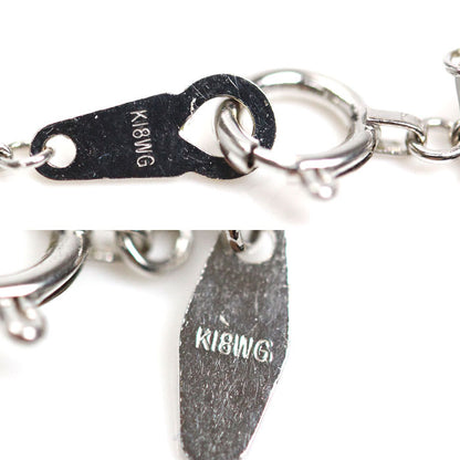 K18WG ホワイトゴールド ネックレス 小豆 2.4g ～45cm レディース【中古】