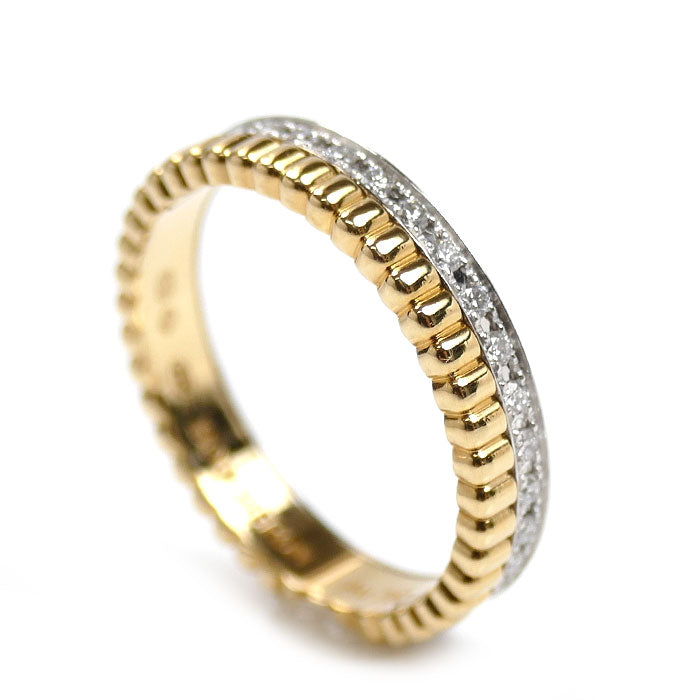 Boucheron ブシュロン K18YG/K18WG キャトル ラディアント ハーフ フルパヴェ リング・指輪 JAL00134 9号 49 3.1g レディース【中古】【美品】