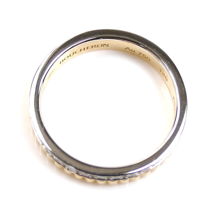 Boucheron ブシュロン K18YG/K18WG キャトル ラディアント ハーフ フルパヴェ リング・指輪 JAL00134 9号 49 3.1g レディース【中古】【美品】