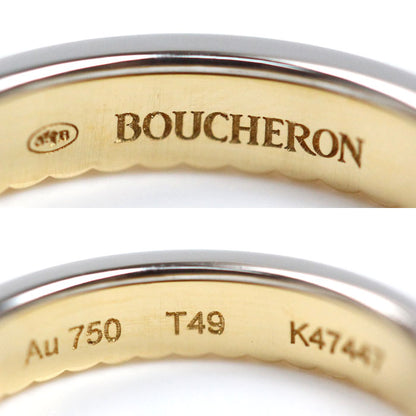 Boucheron ブシュロン K18YG/K18WG キャトル ラディアント ハーフ フルパヴェ リング・指輪 JAL00134 9号 49 3.1g レディース【中古】【美品】