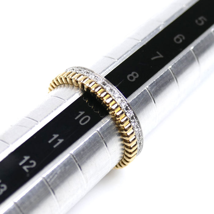 Boucheron ブシュロン K18YG/K18WG キャトル ラディアント ハーフ フルパヴェ リング・指輪 JAL00134 9号 49 3.1g レディース【中古】【美品】