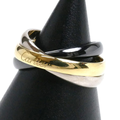 CARTIER カルティエ K18YG/K18WG/セラミック トリニティ リング・指輪 B4235651 11.5号 51 5.9g 日本/中国/EU限定 レディース【中古】【美品】