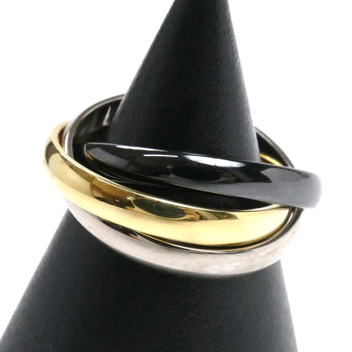 CARTIER カルティエ K18YG/K18WG/セラミック トリニティ リング・指輪 B4235651 11.5号 51 5.9g 日本/中国/EU限定 レディース【中古】【美品】