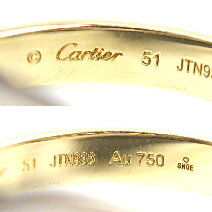 CARTIER カルティエ K18YG/K18WG/セラミック トリニティ リング・指輪 B4235651 11.5号 51 5.9g 日本/中国/EU限定 レディース【中古】【美品】