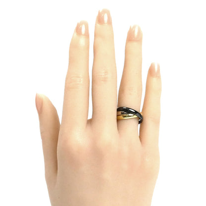 CARTIER カルティエ K18YG/K18WG/セラミック トリニティ リング・指輪 B4235651 11.5号 51 5.9g 日本/中国/EU限定 レディース【中古】【美品】