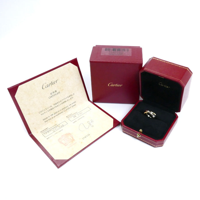 CARTIER カルティエ K18YG/K18WG/セラミック トリニティ リング・指輪 B4235651 11.5号 51 5.9g 日本/中国/EU限定 レディース【中古】【美品】