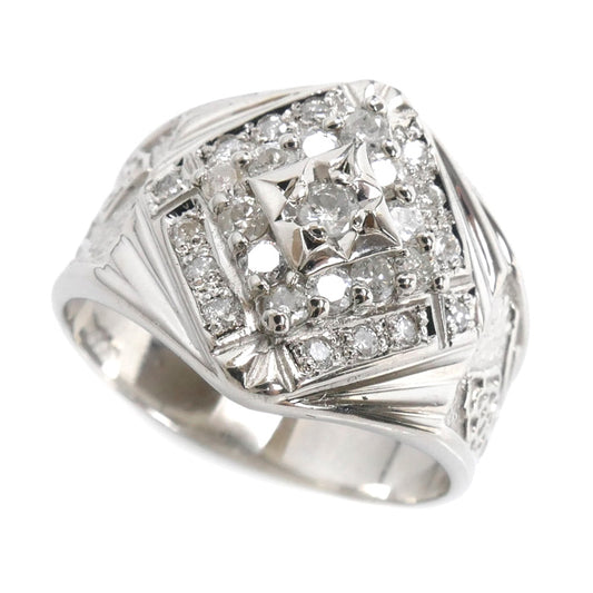 Pt900プラチナ ダイヤ リング・指輪 ダイヤモンド0.67ct 18号 10.6g レディース【中古】