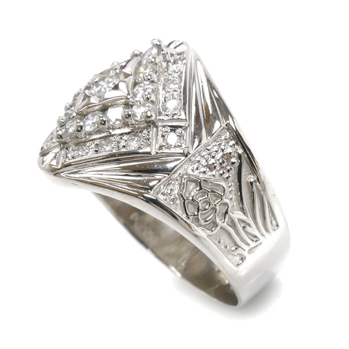 Pt900プラチナ ダイヤ リング・指輪 ダイヤモンド0.67ct 18号 10.6g レディース【中古】