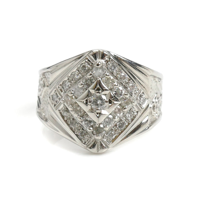 Pt900プラチナ ダイヤ リング・指輪 ダイヤモンド0.67ct 18号 10.6g レディース【中古】