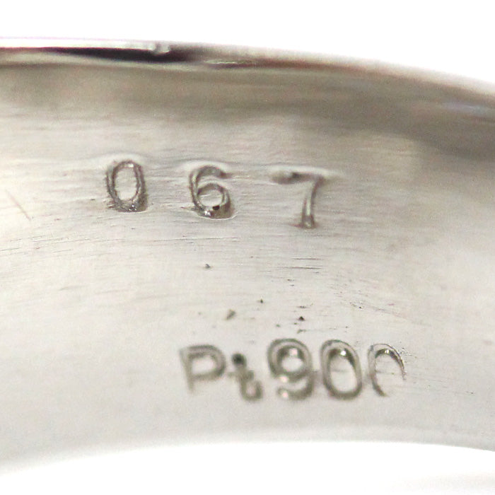 Pt900プラチナ ダイヤ リング・指輪 ダイヤモンド0.67ct 18号 10.6g レディース【中古】