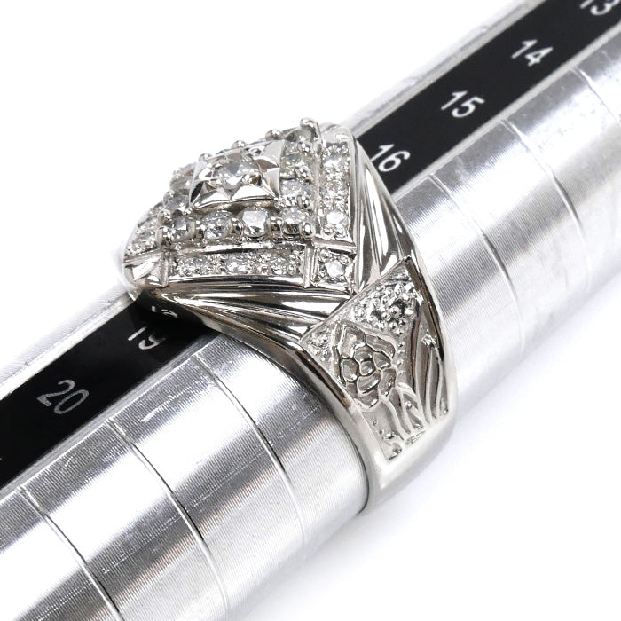 Pt900プラチナ ダイヤ リング・指輪 ダイヤモンド0.67ct 18号 10.6g レディース【中古】