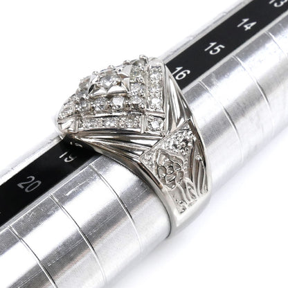 Pt900プラチナ ダイヤ リング・指輪 ダイヤモンド0.67ct 18号 10.6g レディース【中古】