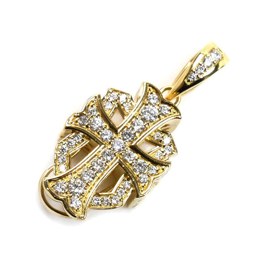 ゆきざき K18YG イエローゴールド ダブルトップ ダイヤ  ペンダントトップ W50120 ダイヤモンド0.52ct/0.05ct 7.3g オーダー品 ユニセックス【中古】