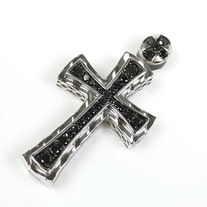 ゆきざき K18WG ホワイトゴールド ヨビコ ダイヤ ペンダントトップ W50109.12.9.67 ブラックダイヤモンド0.75ct 10.8g レディース【中古】
