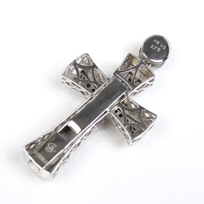 ゆきざき K18WG ホワイトゴールド ヨビコ ダイヤ ペンダントトップ W50109.12.9.67 ブラックダイヤモンド0.75ct 10.8g レディース【中古】