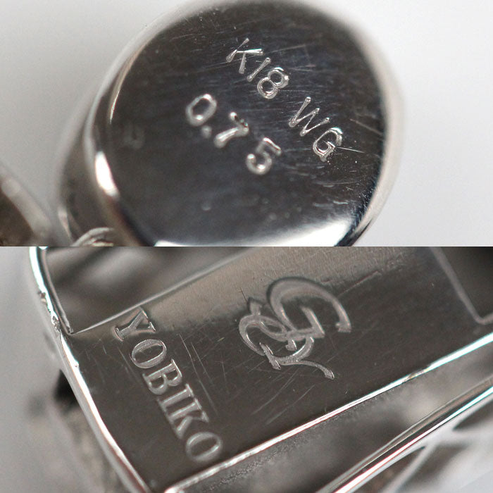 ゆきざき K18WG ホワイトゴールド ヨビコ ダイヤ ペンダントトップ W50109.12.9.67 ブラックダイヤモンド0.75ct 10.8g レディース【中古】