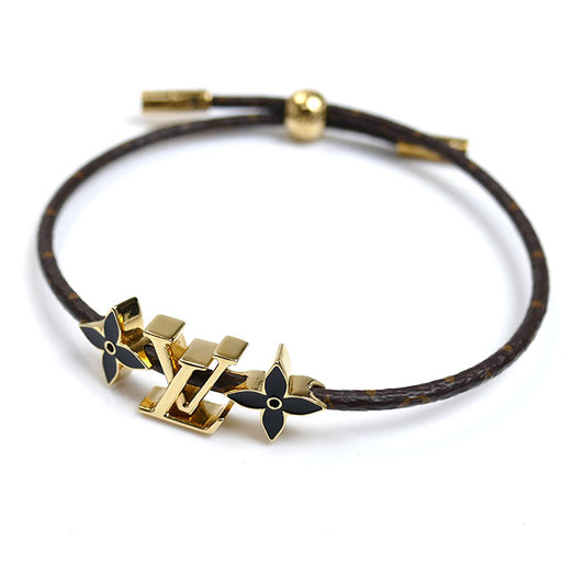 LOUIS VUITTON ルイ・ヴィトン メタル モノグラムキャンバス LV クルー ブレスレット M1019Z レディース【中古】【美品】