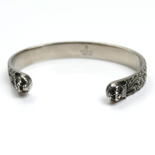 GUCCI グッチ シルバー925 ガーデン キャットヘッド バングル 433575 J8400 0811 
17 33.9g レディース【中古】